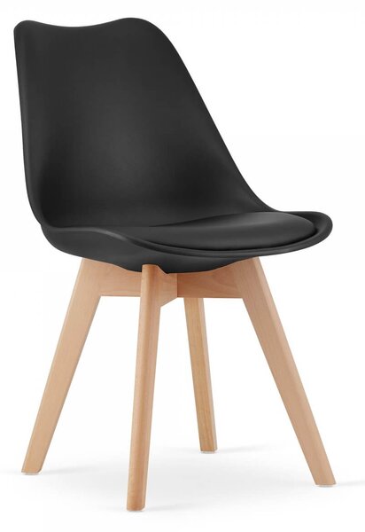 MebleMWM Krzesło skandynawskie 53E-7 | Czarne | Nogi drewniane | Outlet