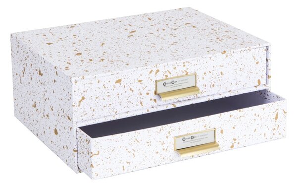 Organizer z 2 szufladkami w biało-złotym kolorze Bigso Box of Sweden Birger