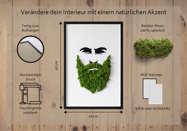 Obraz z mchem Hipster z brodą