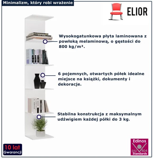 Biały otwarty regał H8-W13