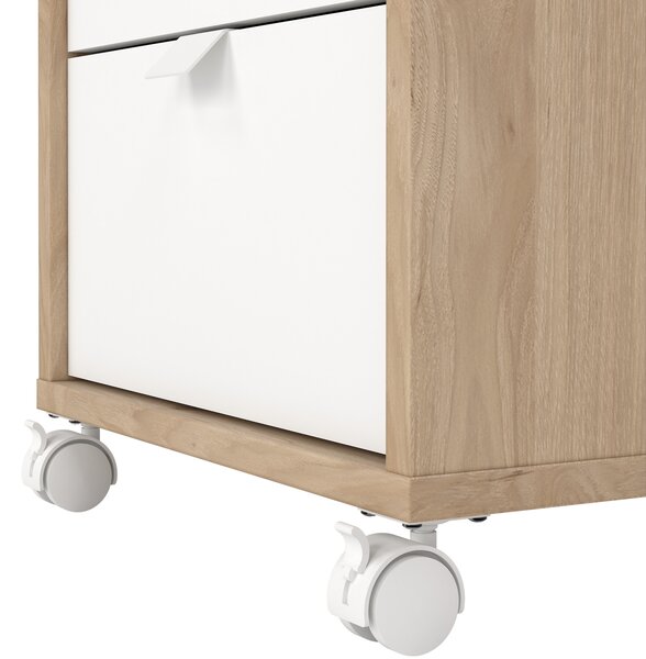 Kontenerek na kółkach 3 szuflady Sign jackson hickory/biały mat