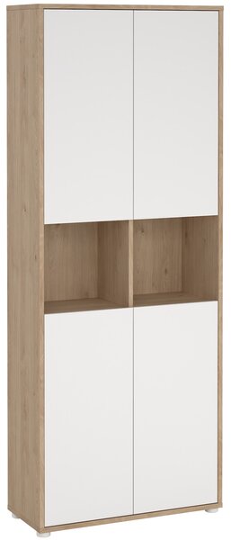 Czterodrzwiowy regał biurowy Sign 80 jackson hickory/biały mat