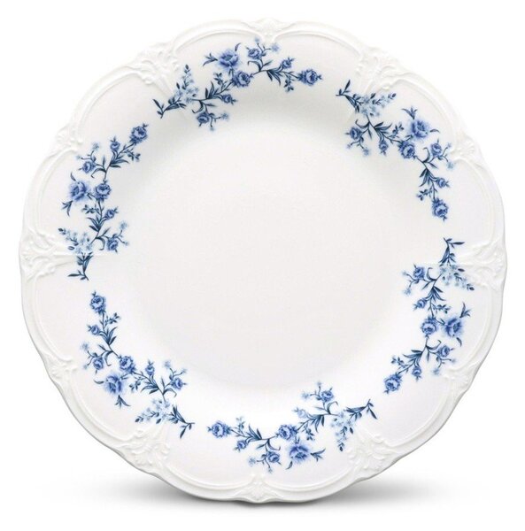 Biały/niebieski porcelanowy talerz deserowy ø 16 cm Retro – BonBistro