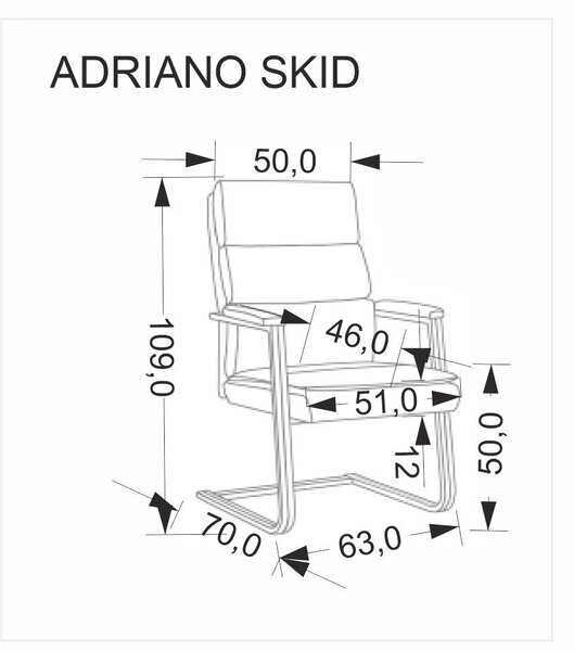 Fotel konferencyjny na płozach Adriano Skid Halmar