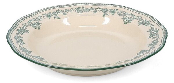 Zielony/w kolorze kości słoniowej głęboki porcelanowy talerz ø 23 cm Cyril – S|P Collection