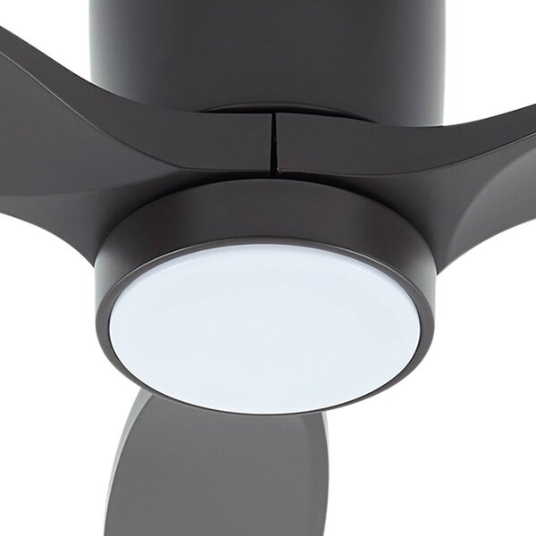 Wentylator sufitowy LED Lucande Sorin, czarny, DC, cichy, IP44 Sorin, czarny, biuro, metal, nowoczesny