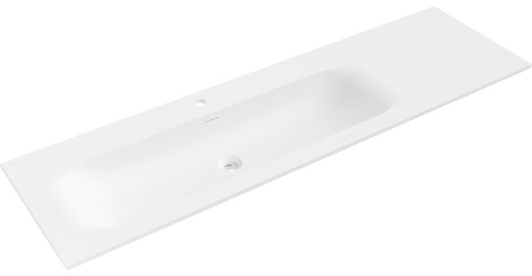 Mexen Vela umywalka wpuszczana w blat lewa 161 x 46,5 cm, biała mat - 25231601L