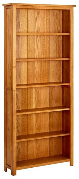 Regał na książki z 6 półkami, 80 x 22,5 x 180 cm, drewno dębowe