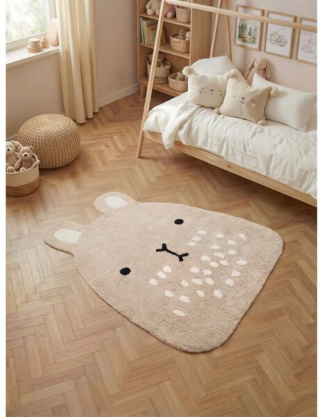 Beżowy bawełniany dywan dziecięcy odpowiedni do prania/tkany ręcznie 120x152 cm Snuggle Pucki – Hanse Home