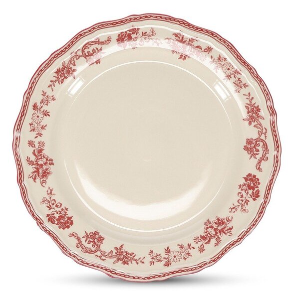 Bordowy/w kolorze kości słoniowej porcelanowy talerz ø 27 cm Cyril – S|P Collection