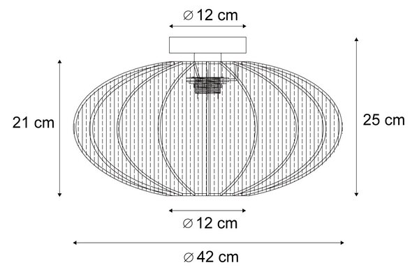 Biała lampa sufitowa w stylu japandi z abażurem z tkaniny - Bida