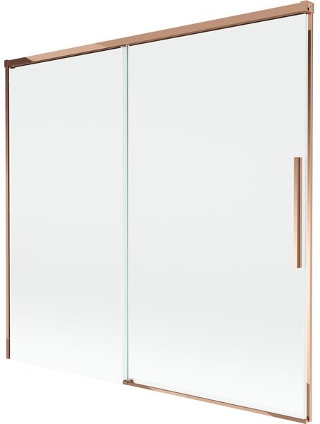 Mexen Rox parawan nawannowy 2-skrzydłowy rozsuwany 170 x 150 cm, transparent, różowe złoto - 8C9-170-001-60-00