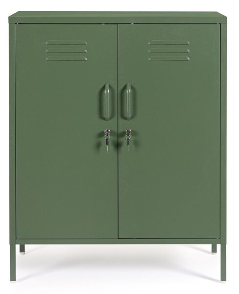 Ciemnozielona metalowa szafka z zamkiem 80x101,5x40 cm Cambridge – Yes Everyday