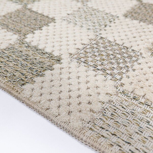 Zielony dywan z mieszanki bawełny odpowiedni do prania 155x230 cm Muted Checkerboard – Flair Rugs