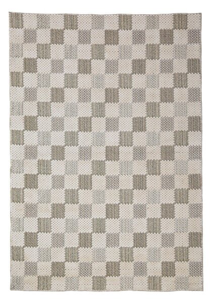 Zielony dywan z mieszanki bawełny odpowiedni do prania 155x230 cm Muted Checkerboard – Flair Rugs