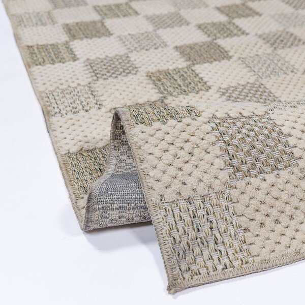Zielony dywan z mieszanki bawełny odpowiedni do prania 155x230 cm Muted Checkerboard – Flair Rugs