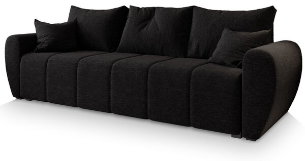 Masseno Sofa MADISON z funkcją spania i pojemnikiem na pościel, Rozkładana sofa - Czarny, SAWANA 14