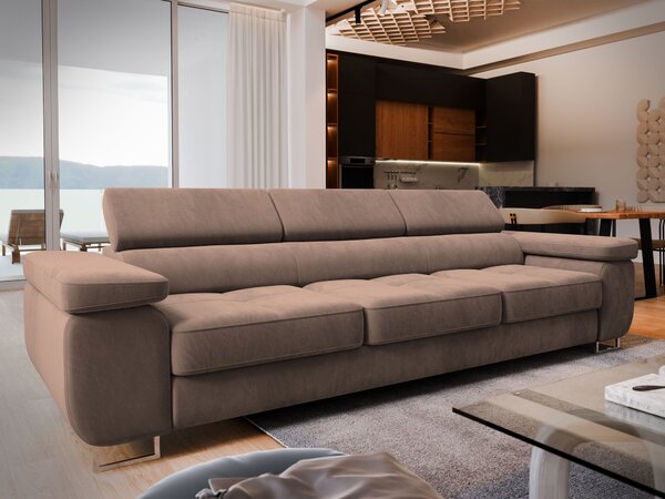 Masseno Sofa MOSINE z funkcją spania, Rozkładana sofa - Ecru, MONOLITH 09