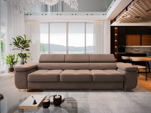 Masseno Sofa MOSINE z funkcją spania, Rozkładana sofa - Ecru, MONOLITH 09