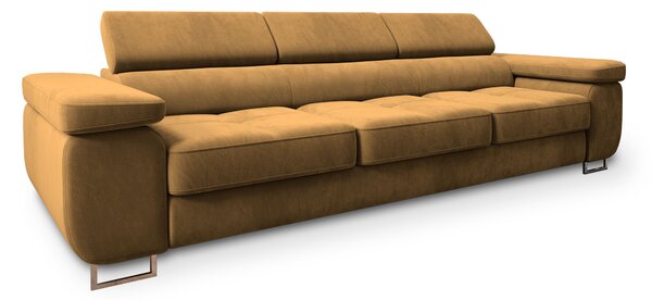 Masseno Sofa MOSINE z funkcją spania, Rozkładana sofa - Żółty, MONOLITH 48