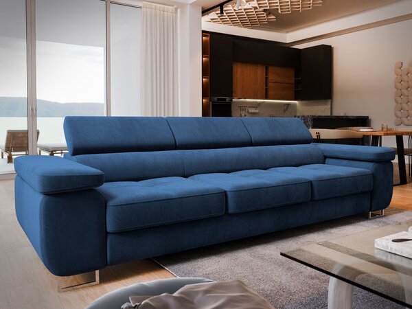 Masseno Sofa MOSINE z funkcją spania, Rozkładana sofa - Granatowy, MONOLITH 77