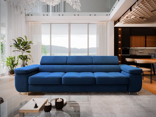 Masseno Sofa MOSINE z funkcją spania, Rozkładana sofa - Granatowy, MONOLITH 77