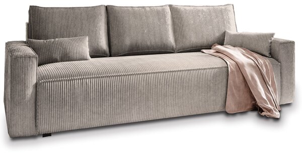 Masseno Sofa MENI z funkcją spania i pojemnikiem na pościel, Rozkładana sofa - Beżowy, POSO 02