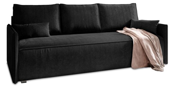 Masseno Sofa MESTOR z funkcją spania i pojemnikiem na pościel, Rozkładana sofa - Czarny, POSO 135