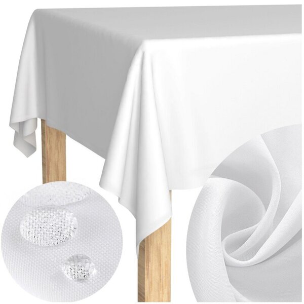 Obrus 150x350 Plamoodporny Klasyczny Savio BiaÅy
