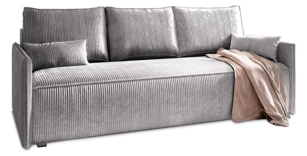 Masseno Sofa MESTOR z funkcją spania i pojemnikiem na pościel, Rozkładana sofa - Jasnoszary, POSO 55