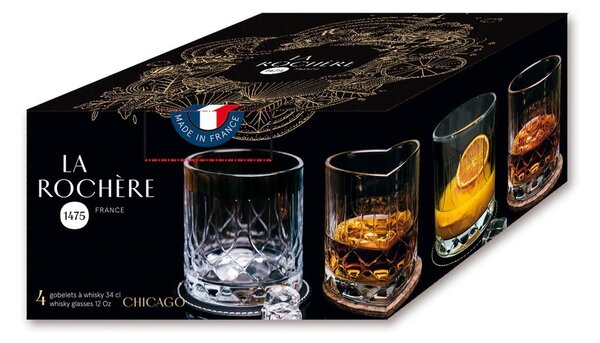 Szklanki zestaw 4 szt. do whiskey 340 ml Chicago – La Rochére