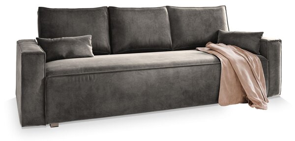 Masseno Sofa ALATRI z funkcją spania i pojemnikiem na pościel, Rozkładana sofa - Szary, MONOLITH 85