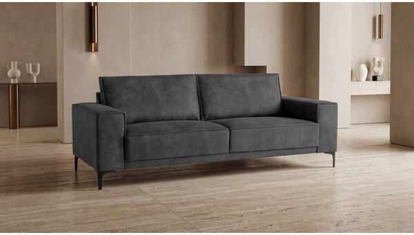 Antracytowa sofa z imitacji skóry 224 cm Copenhagen – Scandic