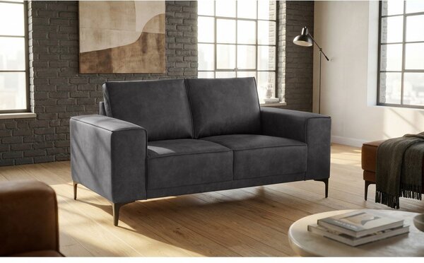Antracytowa sofa z imitacji skóry 164 cm Copenhagen – Scandic