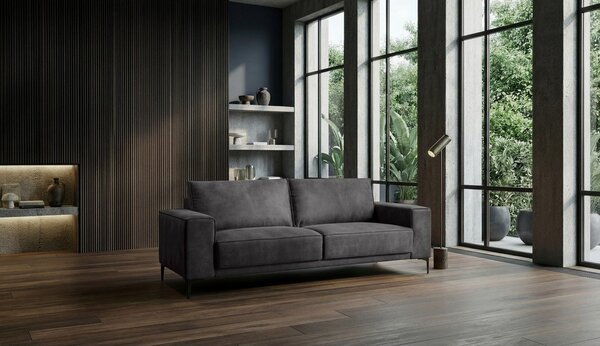 Antracytowa sofa z imitacji skóry 224 cm Copenhagen – Scandic