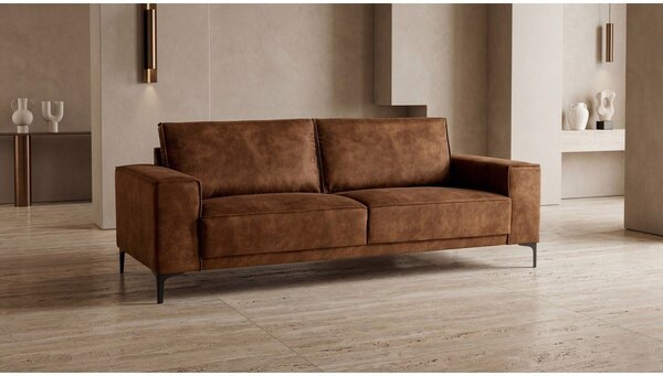 Koniakowa sofa z imitacji skóry 224 cm Copenhagen – Scandic