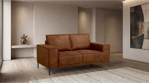Koniakowa sofa z imitacji skóry 164 cm Copenhagen – Scandic
