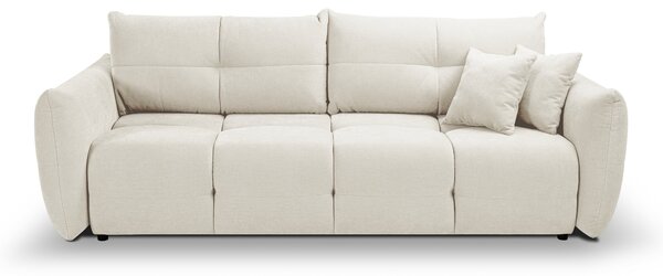 Masseno Sofa MODA z funkcją spania i pojemnikiem na pościel, Rozkładana sofa - Kremowy, WIND 02