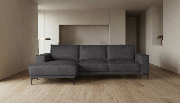 Antracytowy narożnik z imitacji skóry (lewostronny) Copenhagen – Scandic
