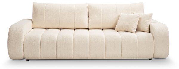 Masseno Sofa GIOIA z funkcją spania i pojemnikiem na pościel, Rozkładana sofa - Kremowy, LAMBI 8