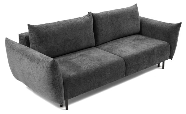 Masseno Sofa UNO z funkcją spania i pojemnikiem na pościel, Rozkładana sofa - Grafitowy, OVER THE HORIZON 97