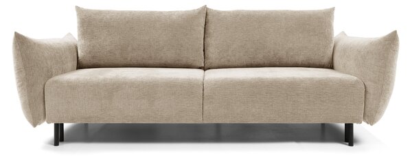Masseno Sofa UNO z funkcją spania i pojemnikiem na pościel, Rozkładana sofa - Beżowy, OVER THE HORIZON 08