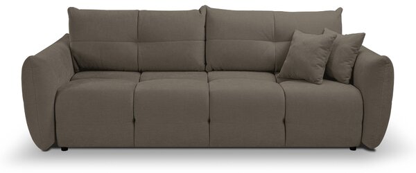 Masseno Sofa MODA z funkcją spania i pojemnikiem na pościel, Rozkładana sofa - Brązowy, WIND 21