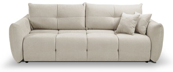Masseno Sofa MODA z funkcją spania i pojemnikiem na pościel, Rozkładana sofa - Beżowy, WIND 05