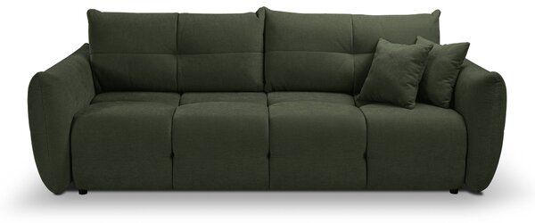 Masseno Sofa MODA z funkcją spania i pojemnikiem na pościel, Rozkładana sofa - Zielony, WIND 75