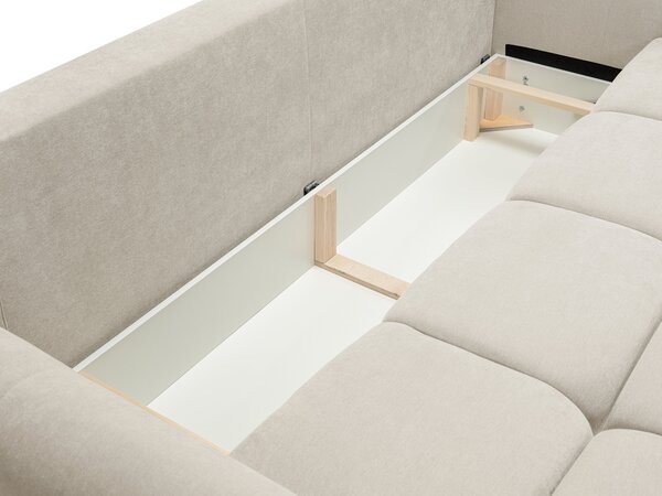 Masseno Sofa MODA z funkcją spania i pojemnikiem na pościel, Rozkładana sofa - Beżowy, WIND 05