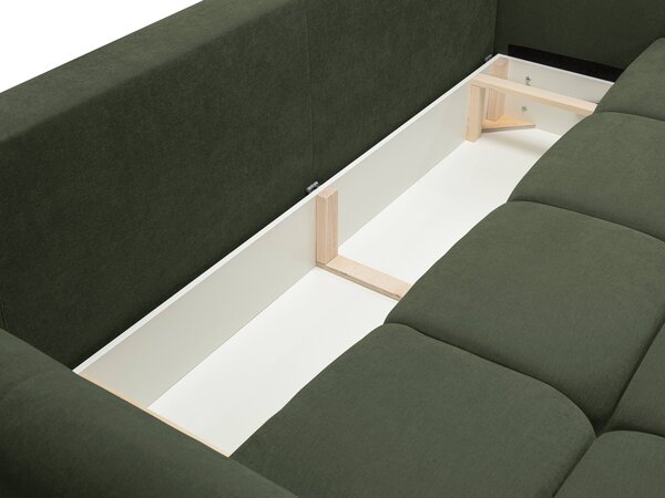 Masseno Sofa MODA z funkcją spania i pojemnikiem na pościel, Rozkładana sofa - Zielony, WIND 75