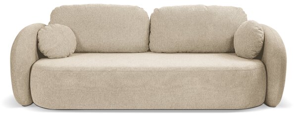 Masseno Sofa AMICO z funkcją spania i pojemnikiem na pościel, Rozkładana sofa - Kremowy, ARAGON 03