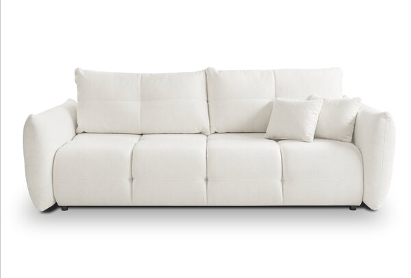 Masseno Sofa MODA z funkcją spania i pojemnikiem na pościel, Rozkładana sofa - Kremowy, SICURO 60