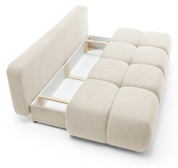 Masseno Sofa CORSO z funkcją spania i pojemnikiem na pościel, Rozkładana sofa - Beżowy, NOW OR NEVER 03